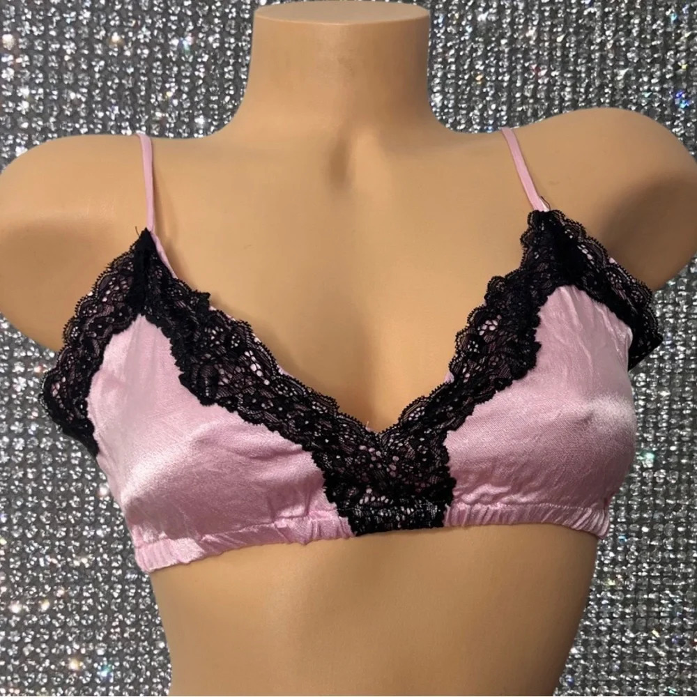 Victoria  secret bralette pink lace shimmer shiny satin silky y2k sexy cute
